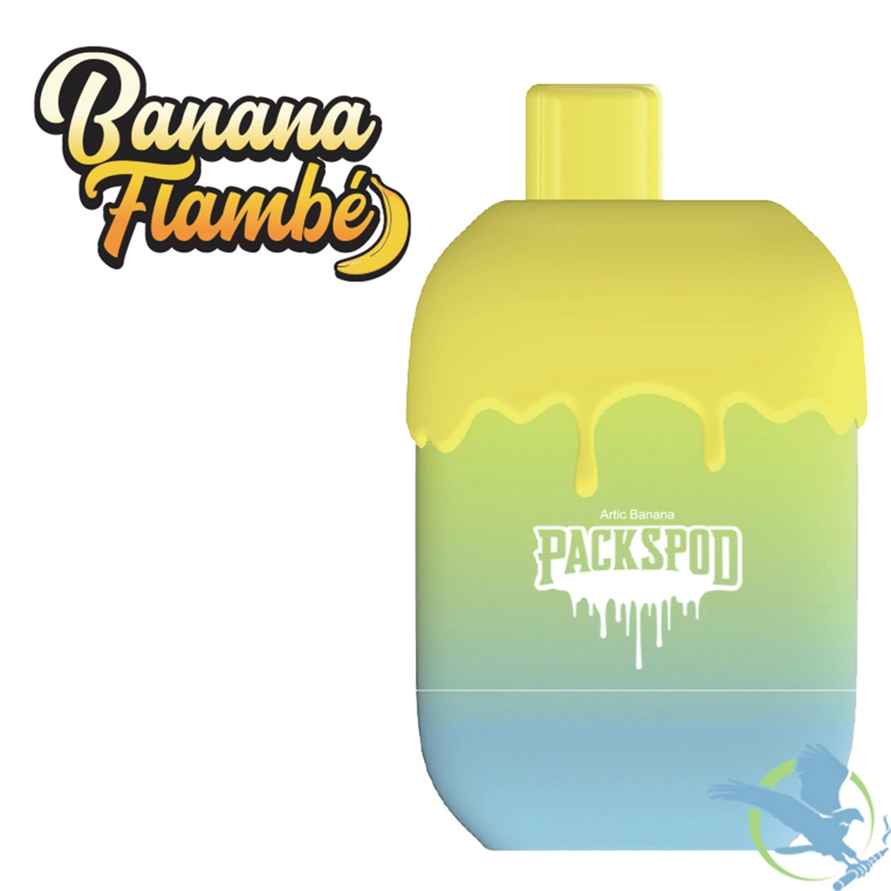 Packspod-12ML-5000-Puffs-1400mAh-Prefilled-Nicotine-Salt-Disposable-Device—Display-of-5—Banana-Flambe__45928