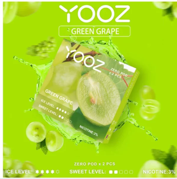 Yooz Zero V3 Pods – Green Grape – Juce Vape