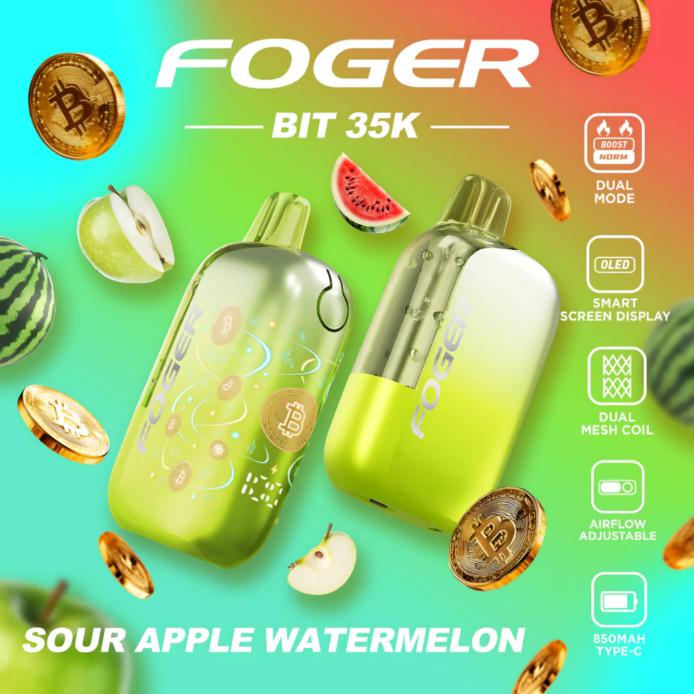 Sour Apple Watermelon – Foger Bit 35K Disposable Vape