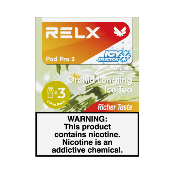 RELX Pod Pro 2 – 3 Pod 3% – Orchid Longjing Ice Tea – Juce Vape