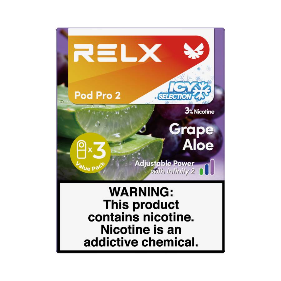 RELX Pod Pro 2 – 3 Pods 3% – Grape Aloe